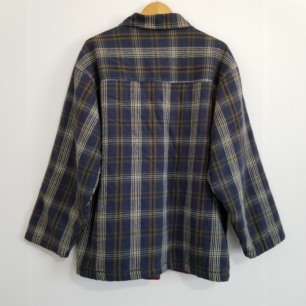 Vintage 100% Cotton Plaid Zip Up Jacket Size Large - Picture 5 of 9